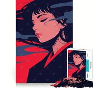 Puzzle de 1000 pièces pour Adolescents,Femme rêveuse,Illustration d'art Minimaliste surréaliste d'anime,Bords Nets,Jeu de Concentration,Cadeau pour Jeu inactif,décoration Murale de Noël (38x52cm)