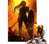 Puzzle de 1000 pièces pour Adolescents Femme Viking Berserker Jeu Pratique et Stimulant Idée Cadeau Découpe de précision (Dimensions 50x75cm)