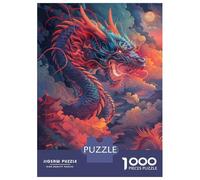 Puzzle De 1000 Pièces pour Adolescents Ferocious Japanese Dragon Puzzles pour Adultes, Jeux De Société Familiaux, Améliore La Mémoire, Idéal comme Cadeau 38x26cm/1000pcs