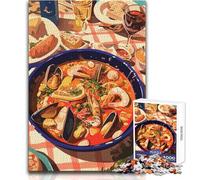 Puzzle de 1000 pièces pour Adolescents - Festin de Fruits de mer - Casse-tête - Jeu Familial - Défi Stimulant - Jouet éducatif - Dimensions 38x52cm