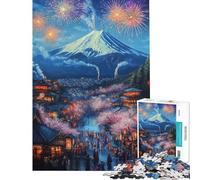 Puzzle de 1000 pièces pour Adolescents Festival des Feux d'artifice du Fuji Jeux Amusants et addictifs pour cultiver la Patience Cadeaux d'anniversaire adaptés aux Couples (Taille 38x52cm)