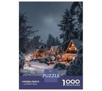 Puzzle De 1000 Pièces pour Adolescents Festive Cozy Winter Cabin Puzzles pour Adolescents Jeux De Détente Difficulté Difficile Cadeaux pour Les Amis Et La Famille 70x50cm/1000pcs