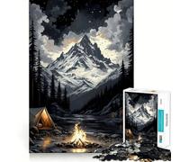 Puzzle de 1000 pièces pour Adolescents Feu de Camp sous Un Sommet enneigé Découpe précise Jeu de Concentration Amusant Détente et Cadeau d'anniversaire idéal (38x52cm)