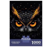 Puzzle De 1000 Pièces Pour Adolescents Fierce Owl Vector Portrait with Fiery Orange Eyes Puzzles Pour Adolescents, Jouets À Monter Soi-même, Découpe De Précision, Cadeaux De Noël Et D'anniversaire 38x