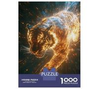 Puzzle De 1000 Pièces pour Adolescents Fiery Tiger in Cosmic Space Puzzles pour Adultes - Jeux De Détente, D'analyse Et De Logique - Cadeaux De Noël Et d'anniversaire 70x50cm/1000pcs