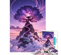 Puzzle de 1000 pièces pour Adolescents Figure Mystique au Sommet d'une Montagne Jeu Stimulant et Anti-Stress pour Un Père Noël Secret (Dimensions 75x50cm)