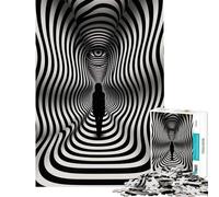 Puzzle de 1000 pièces pour Adolescents Figure Noire Illusion Jeu Relaxant Jouet intellectuel Cadeau pour Femmes et Hommes Une œuvre d'art (Taille 38x52cm)
