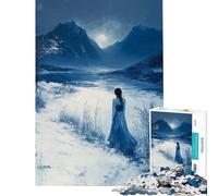 Puzzle de 1000 pièces pour Adolescents Figure Solitaire dans Un Paysage Bleu Difficile et Stimulant Une œuvre d'art Jeu Amusant Convient aux Personnes de 14 Ans et Plus 50x75cm