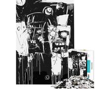 Puzzle de 1000 pièces pour Adolescents Figures abstraites en Noir et Blanc activités Amusantes à la Maison défi Difficile Jeu éducatif pour Les 14 Ans et Plus 50x75cm