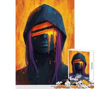 Puzzle de 1000 pièces pour Adolescents Figurine à Capuche avec Bandeau Jouet éducatif Jeu Familial décoration de Bureau Dimensions 38x26cm