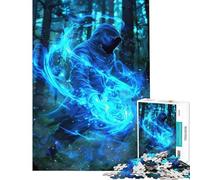 Puzzle de 1000 pièces pour Adolescents Figurine à Capuche avec énergie Bleue Jouet éducatif et ludique pour Toute la Famille idée Cadeau (Taille 38x26cm)