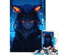 Puzzle de 1000 pièces pour Adolescents Fille d'anime avec des Oreilles de Chat sous la Pluie Jeu Familial addictif pour cultiver la Patience Améliore la mémoire (Dimensions 38x26cm)