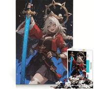Puzzle de 1000 pièces pour Adolescents : Fille d'anime avec épée et bête Sombre, Jeu Relaxant, Difficile et Stimulant, Chaque pièce est Unique 38x52cm