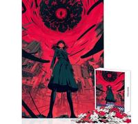Puzzle de 1000 pièces pour Adolescents-Fille d'anime Face à Un œil géant-Jouet à Monter soi-même pour Les Amateurs de Jeux impossibles, Difficiles et stimulants (Dimensions 38x26cm)