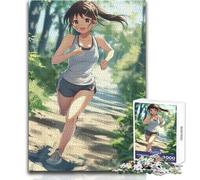 Puzzle de 1000 pièces pour Adolescents - Fille d'anime Faisant du Jogging - Casse-tête, Jeu Familial, Analyse et logique - Décoration Murale - Dimensions : 50x75cm