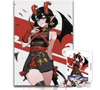 Puzzle de 1000 pièces pour Adolescents - Fille démoniaque Anime avec Cornes et Ailes - Jeu intellectuel pour Toute la Famille - Idée Cadeau d'anniversaire - Dimensions : 38x26cm