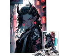 Puzzle de 1000 pièces pour Adolescents Fille démoniaque en Milieu Urbain Jeu de Puzzle à Faire soi-même défi Difficile activité Amusante à la Maison (Taille 75x50cm)