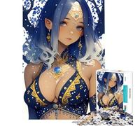 Puzzle de 1000 pièces pour Adolescents Fille Elfe aux Cheveux Bleus (Style Anime) Difficile et Stimulant Jeu Familial adapté aux Personnes de 14 Ans et Plus (38x26cm)
