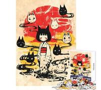 Puzzle de 1000 pièces pour Adolescents Fille Kitsune et Masques Yokai Décoration Murale Cadeau pour Femmes et Hommes Jeu Pratique et Stimulant Dimensions 38x26cm
