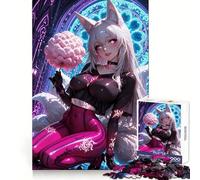 Puzzle de 1000 pièces pour Adolescents Fille renarde Anime avec Barbe à Papa, Exercice de logique, Calme et Amusant, Bords Nets, Cadeau Festif (38x26cm)