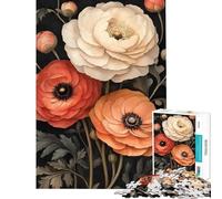 Puzzle de 1000 pièces pour Adolescents Fleur de renoncule Art Nouveau Aide à exercer Le Cerveau l'analyse et la logique Jeu éducatif pour Les 14 Ans et Plus (38x26cm)