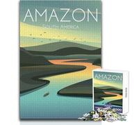 Puzzle de 1000 pièces pour Adolescents - Fleuve Amazone - Jeu éducatif Familial d'analyse et de logique - Dimensions : 50x75cm