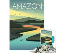 Puzzle de 1000 pièces pour Adolescents Fleuve Amazone Jeu Stimulant Casse-tête Anti-Stress Cadeau d'anniversaire (Dimensions 38x52cm)