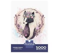 Puzzle De 1000 Pièces pour Adolescents Floral Pet Skunk Cute Art Puzzles pour Adolescents - Jeu Manuel - Une Œuvre d'art - Cadeaux Uniques pour Un Anniversaire Ou Noël 38x26cm/1000pcs