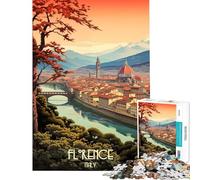 Puzzle de 1000 pièces pour Adolescents Florence Italie Jeu de réflexion pour Adultes améliore la mémoire et Offre Un défi Stimulant (Taille 50x75cm)