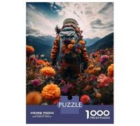 Puzzle De 1000 Pièces pour Adolescents Flower Hiking Backpack Puzzles pour Adultes Découpe De Précision Stimule Le Cerveau Jeu Amusant Et Stimulant pour Toute La Famille 52x38cm/1000pcs
