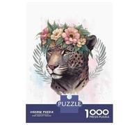 Puzzle De 1000 Pièces pour Adolescents Flower Jaguar Painting Puzzles pour Adultes, Jeu De Réflexion, Cadeau D'assemblage De Motifs pour Les Amis Et La Famille 38x26cm/1000pcs