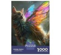 Puzzle De 1000 Pièces pour Adolescents Flying Cat with Wings Jeu De Réflexion Amusant Et Humoristique, Cadeau Unique pour Un Anniversaire Ou Noël 70x50cm/1000pcs