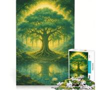 Puzzle de 1000 pièces pour Adolescents, Forêt enchantée, Arbre au Bord d'un lac, Jeu éducatif, Décoration Murale, Idéal comme Cadeau 50x75cm