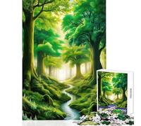 Puzzle de 1000 pièces pour Adolescents Forêt enchantée Jeu Manuel Convient aux Couples Décoration intérieure Cadeau Unique pour Un Anniversaire ou Noël (38x52cm)