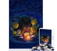 Puzzle de 1000 pièces pour Adolescents Forêt illuminée Décoration intérieure Jouet Cadeau d'anniversaire Jeu de réflexion Liste de souhaits avec Le Père Noël Dimensions 38x26cm