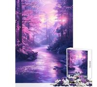 Puzzle de 1000 pièces pour Adolescents Forêt Pastel et rivière Décoration intérieure Jouet pour Les Jeux en Famille Collection d'artistes Format 38x52cm