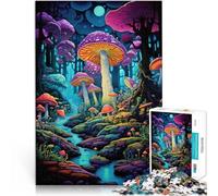 Puzzle de 1000 pièces pour Adolescents Forêt trippante Pleine de Champignons Fabriqué en Carton pour Les 14 Ans et Plus Jouets à Faire soi-même Cadeaux Uniques pour Anniversaire et Noël。