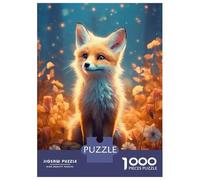 Puzzle De 1000 Pièces pour Adolescents Fox Adorable Puzzle Jeux De Famille Décoration Murale Cadeaux Uniques pour Anniversaire Et Noël 52x38cm/1000pcs
