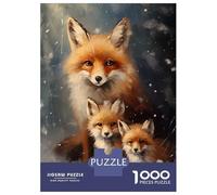 Puzzle De 1000 Pièces pour Adolescents Fox Family Xmas Puzzle Anti-Stress, Amusant Et Original, Cadeau Unique pour Un Anniversaire Ou Noël 70x50cm/1000pcs