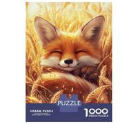 Puzzle De 1000 Pièces pour Adolescents Fox in Golden Wheat Puzzle Adulte Jeu Manuel D'assemblage De Motifs Idéal comme Cadeau 38x26cm/1000pcs