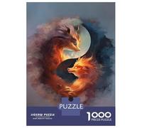 Puzzle De 1000 Pièces pour Adolescents Fox Yin Yang Japanese Puzzles pour Adultes Jeu Manuel Découpe De Précision pour Les Jeux 52x38cm/1000pcs