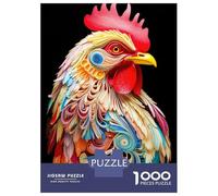 Puzzle De 1000 Pièces pour Adolescents Fractal Chicken 01 Puzzles pour Adultes, Jouets À Monter Soi-même, Course De Vitesse Manuelle, Cadeaux Uniques d'anniversaire Et De Noël 38x26cm/1000pcs