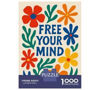Puzzle De 1000 Pièces pour Adolescents Free Your Mind Floral Art Puzzles pour Adultes - Défi Difficile - Activités Amusantes À La Maison pour Les Jeux 52x38cm/1000pcs