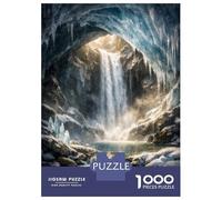 Puzzle De 1000 Pièces pour Adolescents Frozen Waterfall Cave Puzzles pour Adolescents - Défi Difficile - Chaque Pièce Est Unique - Jouets Éducatifs 70x50cm/1000pcs