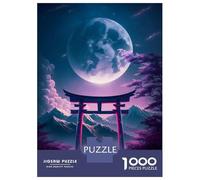 Puzzle De 1000 Pièces pour Adolescents Full Mon in Torii Gate Puzzles pour Adolescents Jeux De Détente Difficulté Difficile Cadeaux pour Les Amis Et La Famille 70x50cm/1000pcs