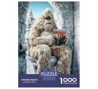 Puzzle De 1000 Pièces pour Adolescents Funny Yeti on The Toilet Puzzle pour Adultes Jeu Manuel Décoration Murale Cadeaux pour Amis Et Famille 52x38cm/1000pcs