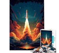 Puzzle de 1000 pièces pour Adolescents fusée Spatiale au décollage Jeu Pratique et Stimulant Jouet Cadeau d'anniversaire décoration intérieure (Taille 38x52cm)