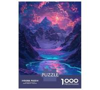 Puzzle De 1000 Pièces pour Adolescents Futuristic Mountain Landscape Puzzle pour Adultes Jouet Décoration Murale Cadeaux pour Femmes Interaction Parent-Enfant 52x38cm/1000pcs