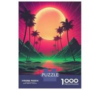 Puzzle De 1000 Pièces pour Adolescents Futuristic Synth Dreams Puzzle pour Adultes Jouet Décoration Murale Cadeaux pour Femmes Interaction Parent-Enfant 52x38cm/1000pcs