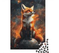 Puzzle De 1000 Pièces pour Adolescents Galactic Fox Gazing Puzzle pour Adolescents Activités Familiales Interaction Parent-Enfant Cadeaux pour Amis Et Famille 70x50cm/1000pcs